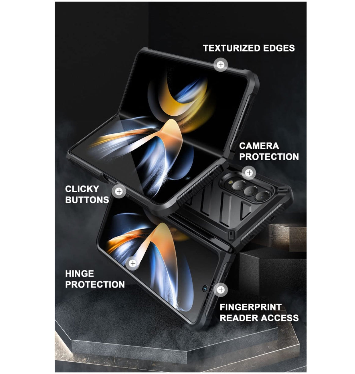 Supcase Samsung Galaxy Z Fold 4 Full Body Rugged Protective Case Black product image 9