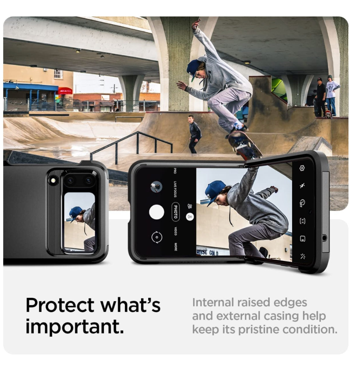 Spigen Samsung Galaxy Z Flip 4 Premium Tough Armor Case Black product image 4