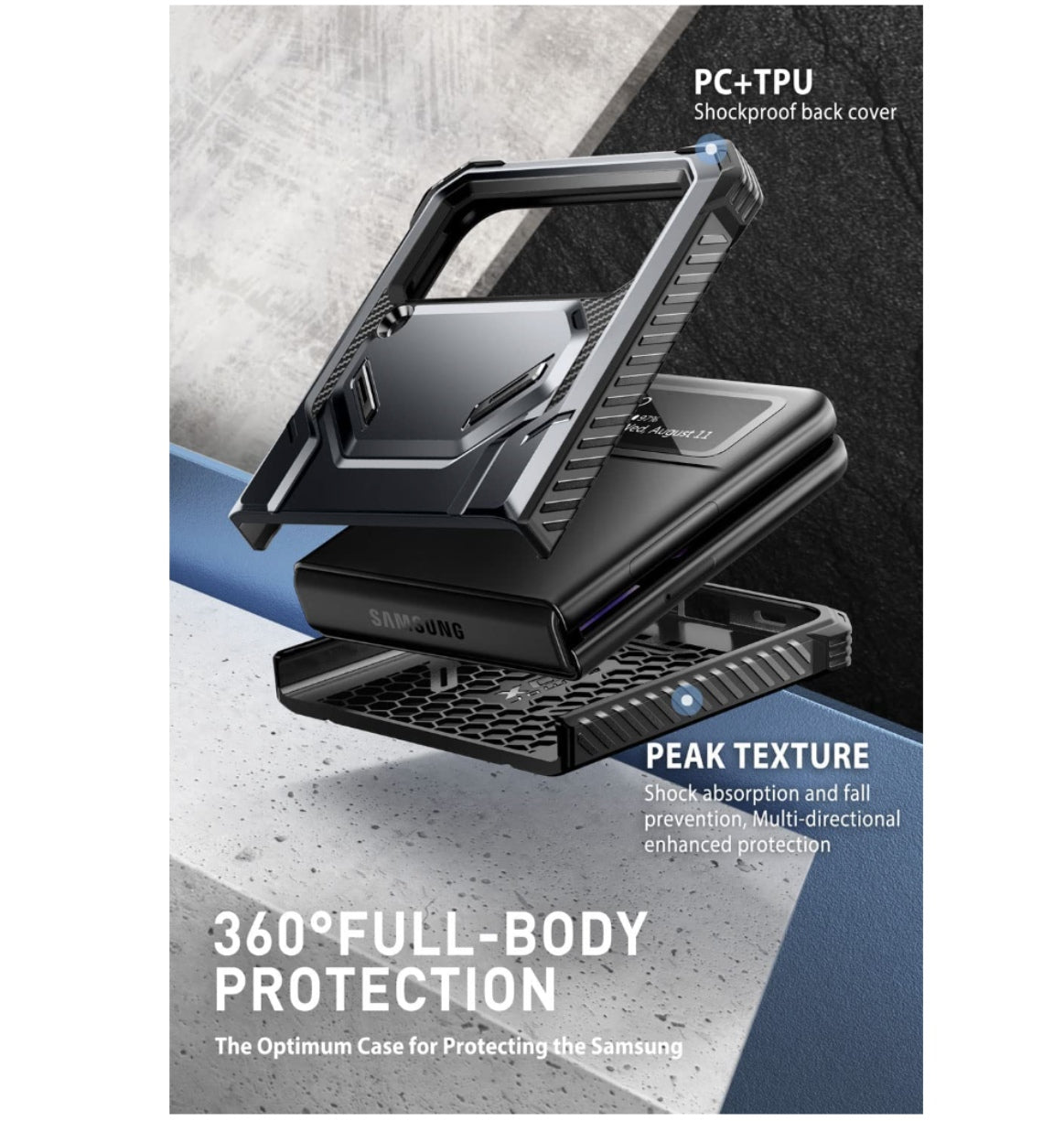 I-Blason Samsung Galaxy Z Flip 4 Premium Full Body Armorbox Protective Holster Case Black product image 6