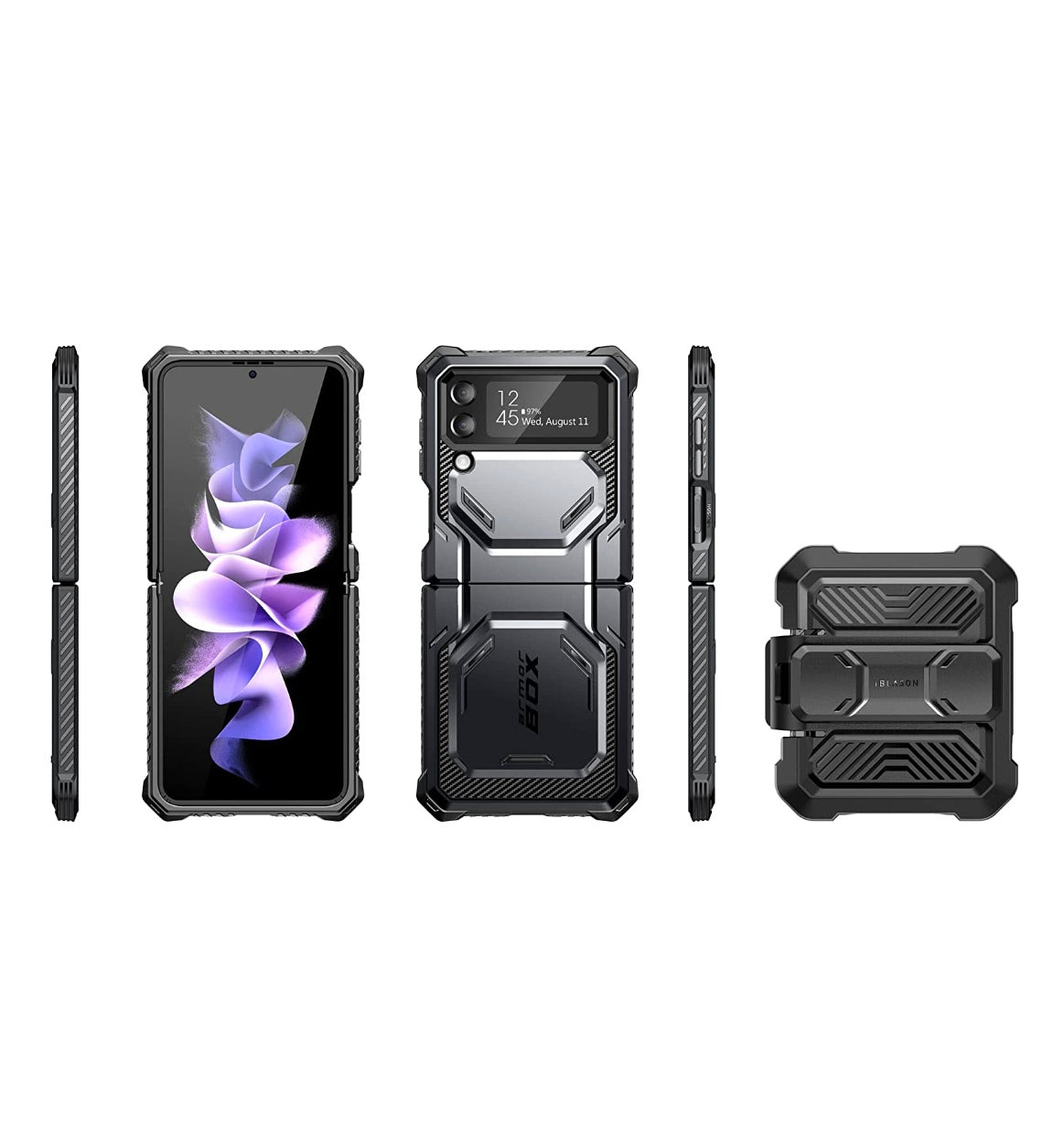 I-Blason Samsung Galaxy Z Flip 4 Premium Full Body Armorbox Protective Holster Case Black product image 9