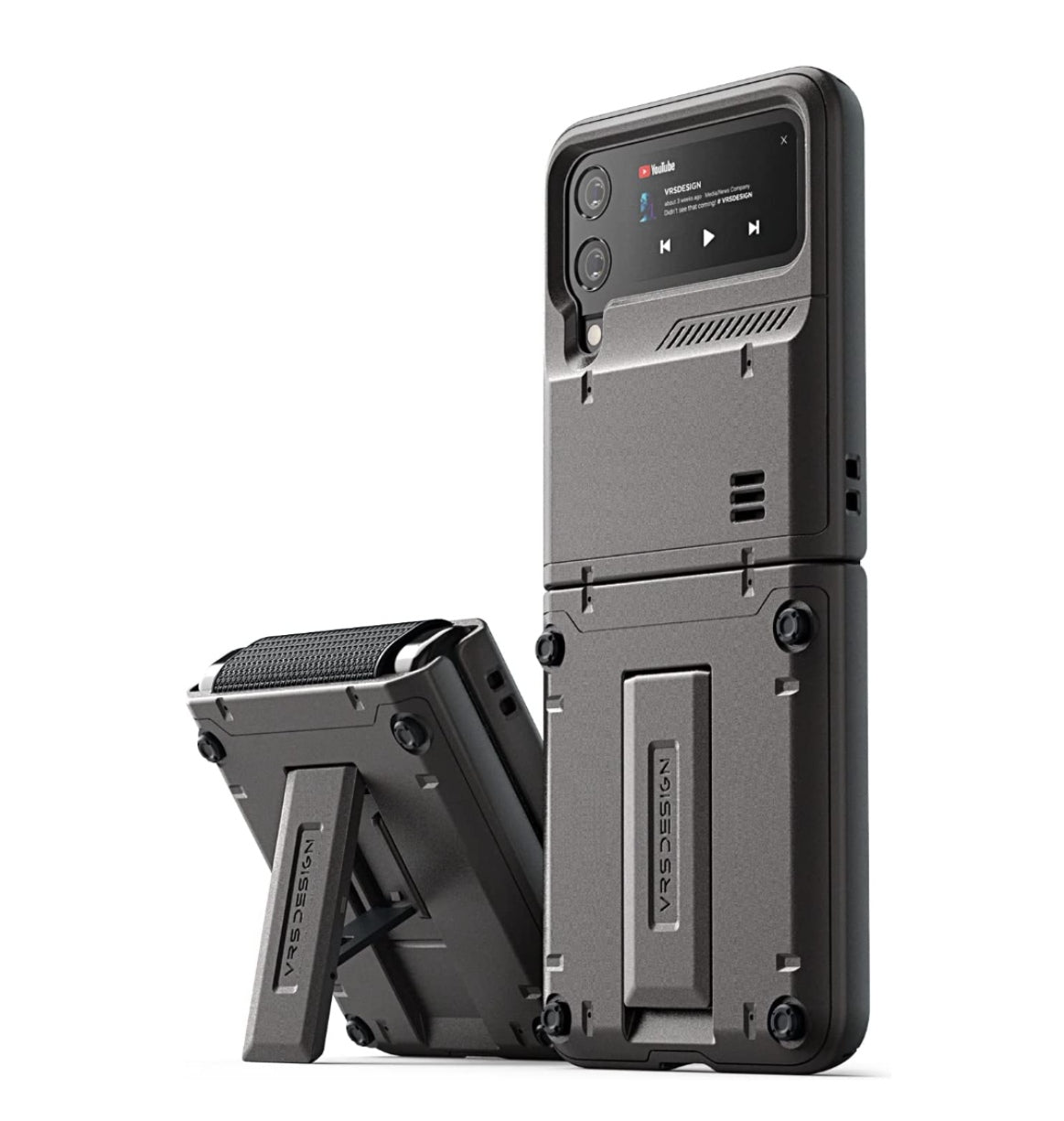 Vrs Samsung Galaxy Z Flip 4 Premium Rugged Hard Drop Robot Vibe Case Black product image 1