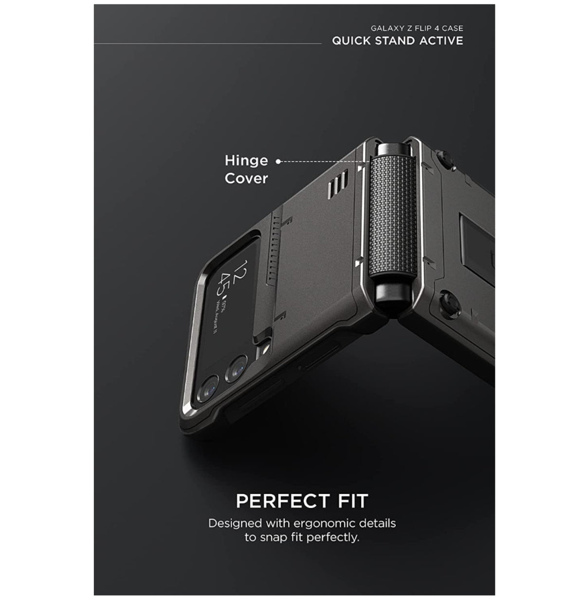 Vrs Samsung Galaxy Z Flip 4 Premium Rugged Hard Drop Robot Vibe Case Black product image 7