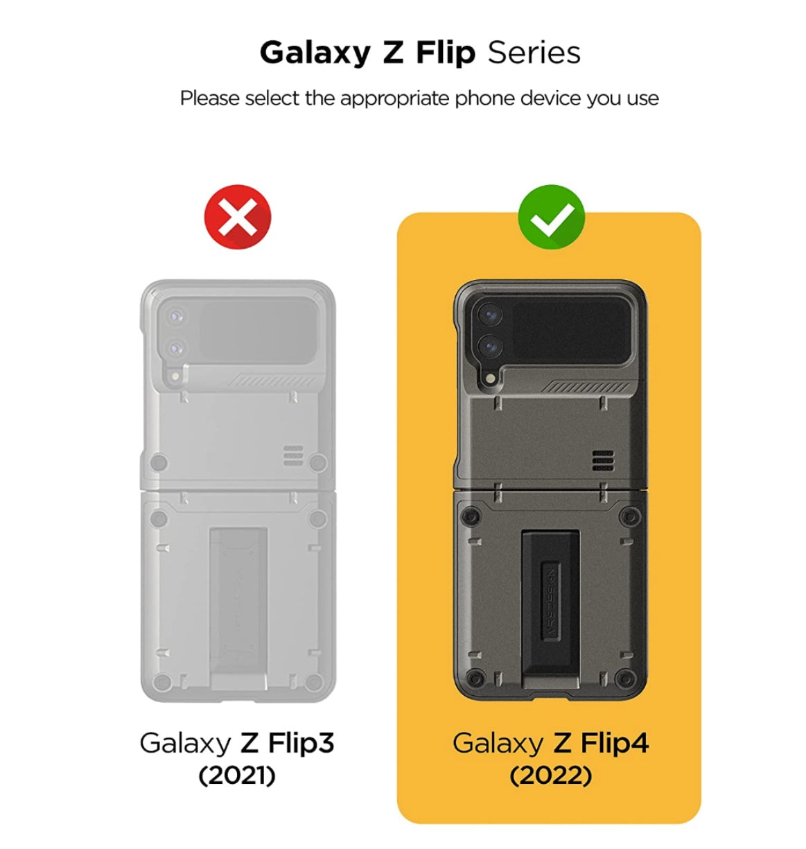 Vrs Samsung Galaxy Z Flip 4 Premium Rugged Hard Drop Robot Vibe Case Black product image 8