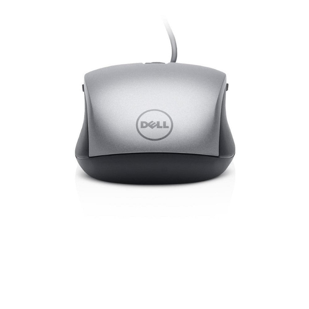 Dell Laser Scroll USB Mouse – Silver & Black (570-11349) — front view