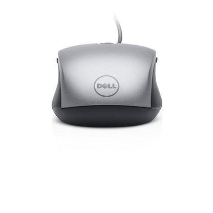 Dell Laser Scroll USB Mouse – Silver & Black (570-11349) — front view