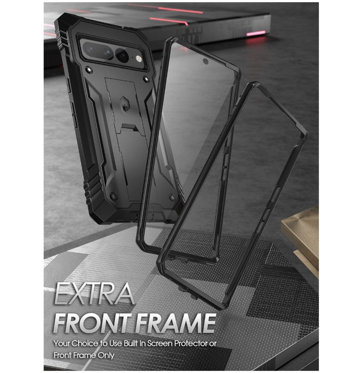 Poetic Google Pixel 7 Premium Full Body Rugged Revolution Series Case Black product image 4