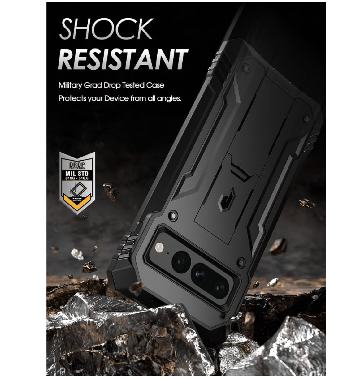 Poetic Google Pixel 7 Premium Full Body Rugged Revolution Series Case Black product image 5