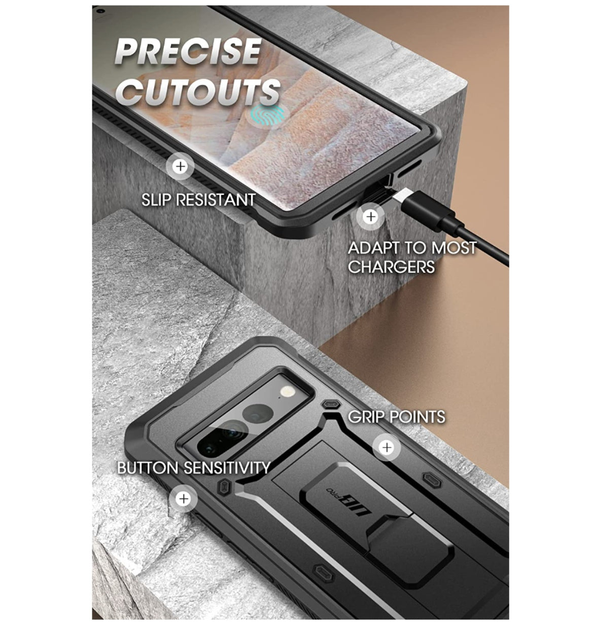 Supcase Google Pixel 7 Pro Full Body Rugged Protective Case Black product image 7