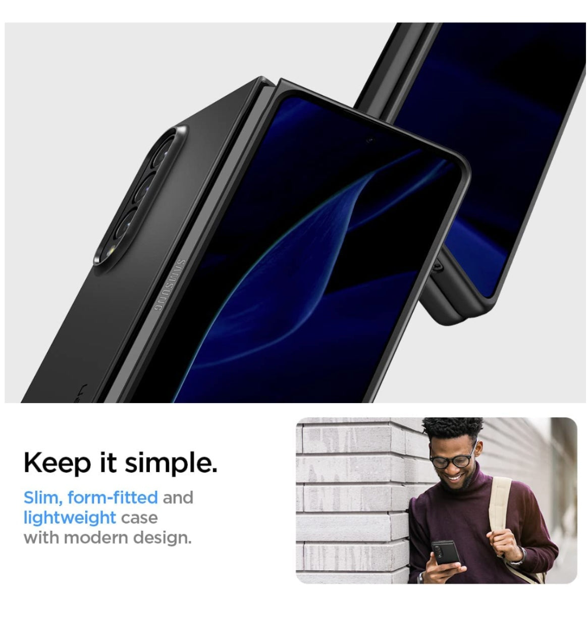 Spigen Samsung Galaxy Z Fold 4 Premium Airskin Case Black product image 4