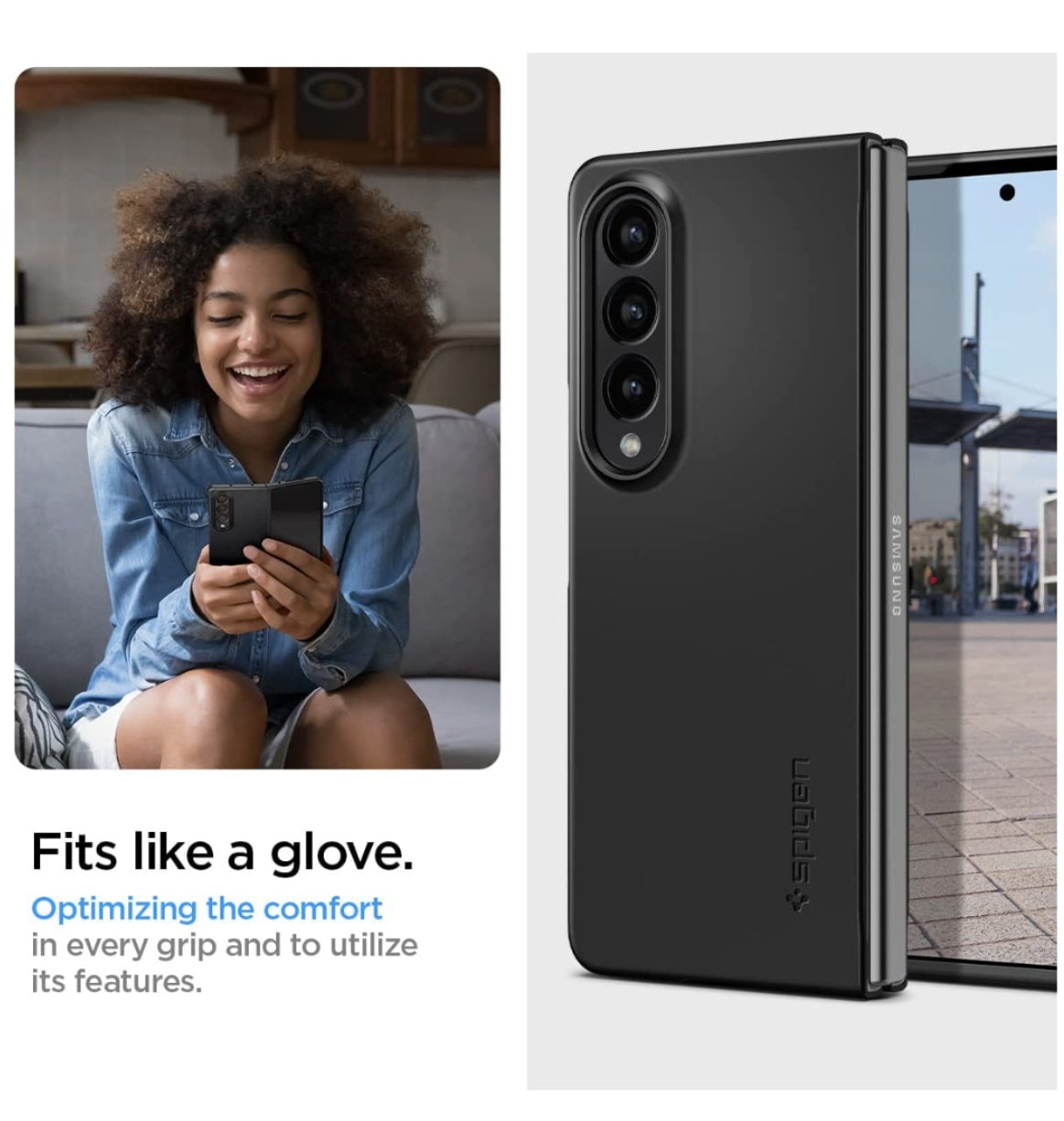 Spigen Samsung Galaxy Z Fold 4 Premium Airskin Case Black product image 5