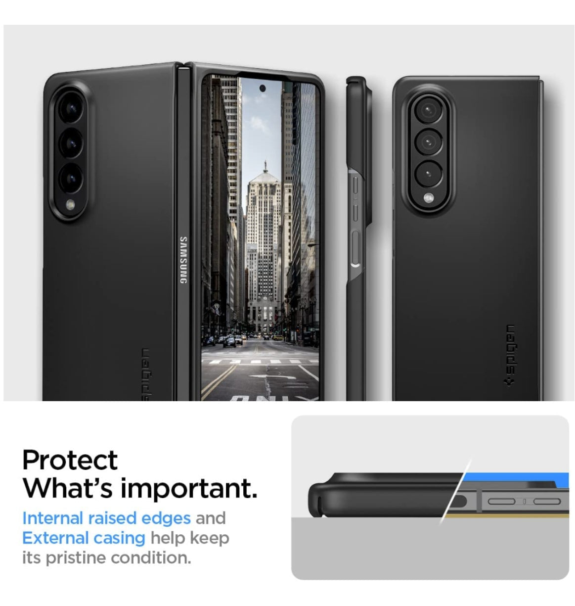 Spigen Samsung Galaxy Z Fold 4 Premium Airskin Case Black product image 6
