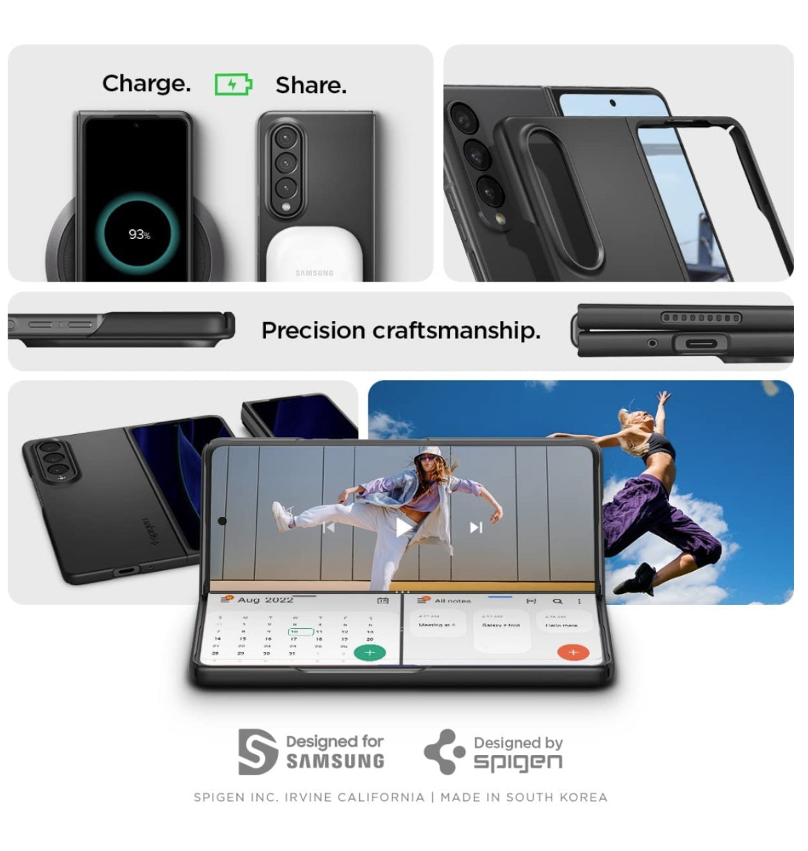 Spigen Samsung Galaxy Z Fold 4 Premium Airskin Case Black product image 7