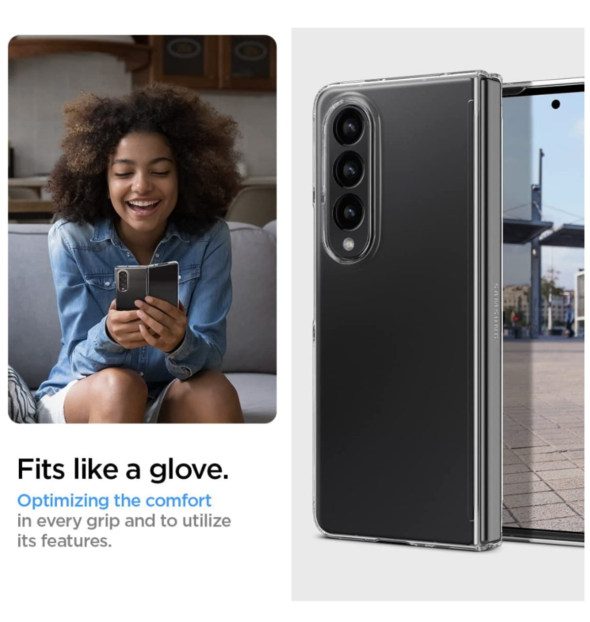 Spigen Samsung Galaxy Z Fold 4 Premium Airskin Case Crystal Clear product image 5