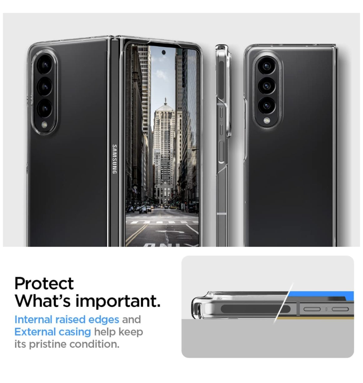 Spigen Samsung Galaxy Z Fold 4 Premium Airskin Case Crystal Clear product image 6