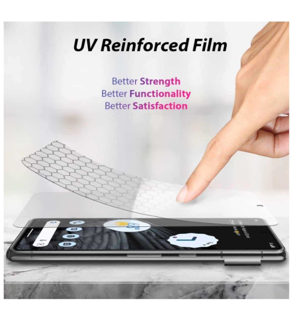 Whitestone Google Pixel 7 Pro Uv Gen Hard Coated Film Screen Protector 2pk product image 4