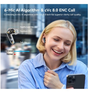 Earfun Air Pro 4 Adaptive Hybrid Noise Canceling Wireless Earbuds Black product image 5