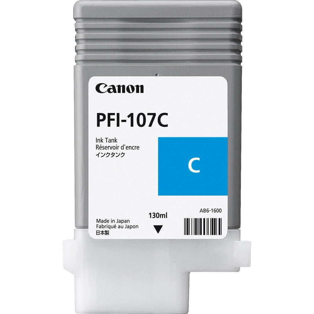 Canon PFI-107C 130ml Cyan Ink Cartridge (6706B001AA) image 1
