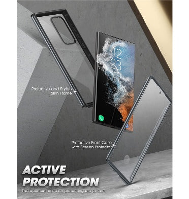 Supcase Samsung Galaxy S23 Ultra Premuim Slim Edge Xt Bumper Case With Built-In Screen Protector Black/Clear product image 3
