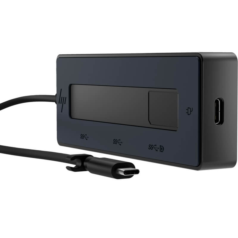 HP 4K USB-C Multiport Hub (6G843AA) — side view