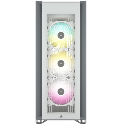 Corsair iCUE 7000X RGB Tempered Glass Full-Tower ATX PC Case – White (CC-9011227-WW) — front view