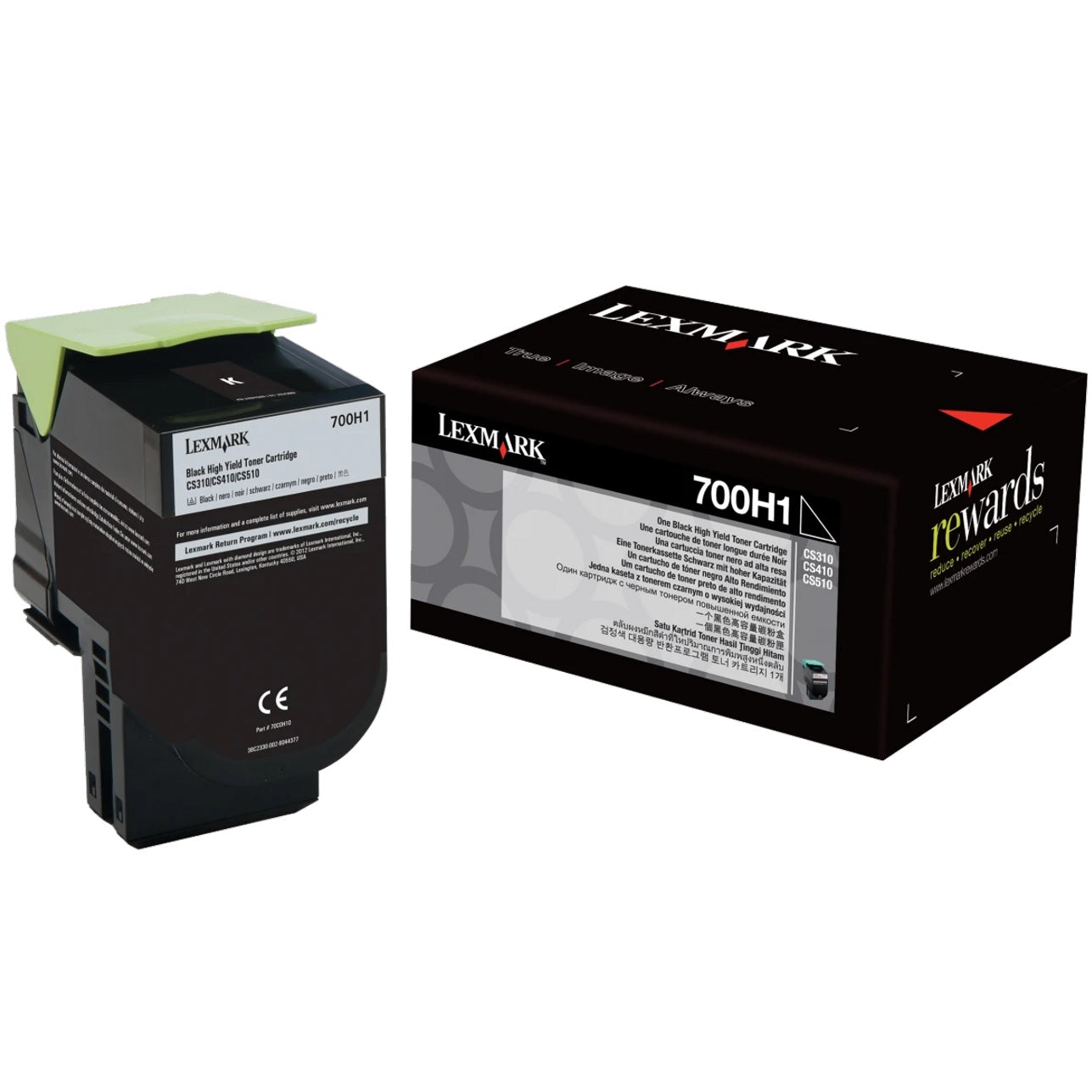 Genuine Lexmark 700H1 Black High Yield Toner Cartridge (70C0H10) image 1