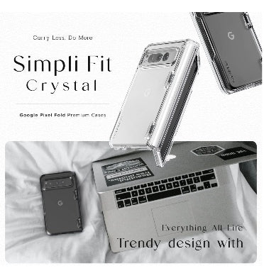 Vrs Google Pixel Fold Premium Modern Slim Simpli Fit Case Clear product image 6