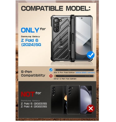 Supcase Samsung Galaxy Z Fold 6 Full Body Rugged Protective Case With S Pen Slot Black product image 2