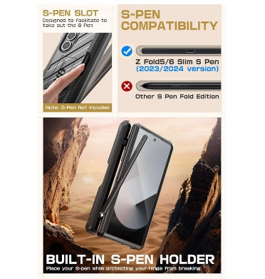 Supcase Samsung Galaxy Z Fold 6 Full Body Rugged Protective Case With S Pen Slot Black product image 6
