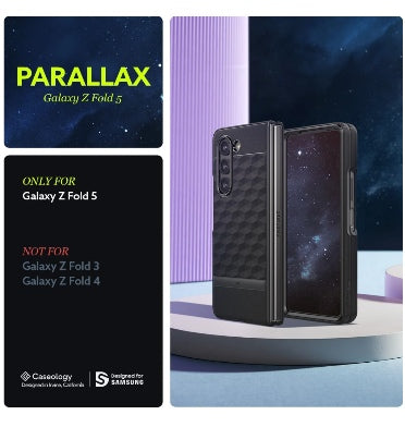 Caseology Samsung Galaxy Z Fold 5 Premium Parallax Series Protective Case Matte Black product image 2