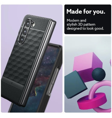 Caseology Samsung Galaxy Z Fold 5 Premium Parallax Series Protective Case Matte Black product image 4