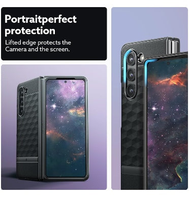 Caseology Samsung Galaxy Z Fold 5 Premium Parallax Series Protective Case Matte Black product image 5