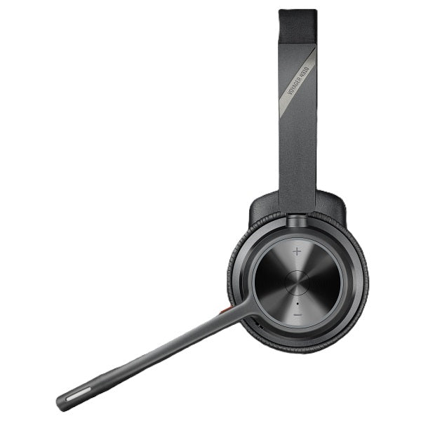 Poly Voyager 4310 UC Monaural Headset + BT700 USB-A Adapter + Charging Stand (77Y92AA) — in use