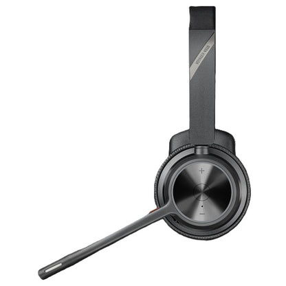 Poly Voyager 4310 UC Monaural Headset + BT700 USB-A Adapter + Charging Stand (77Y92AA) — in use