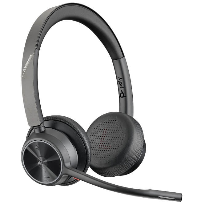 Poly Voyager 4320 Microsoft Teams Certified USB-C Headset + BT700 dongle (77Z30AA) — side view