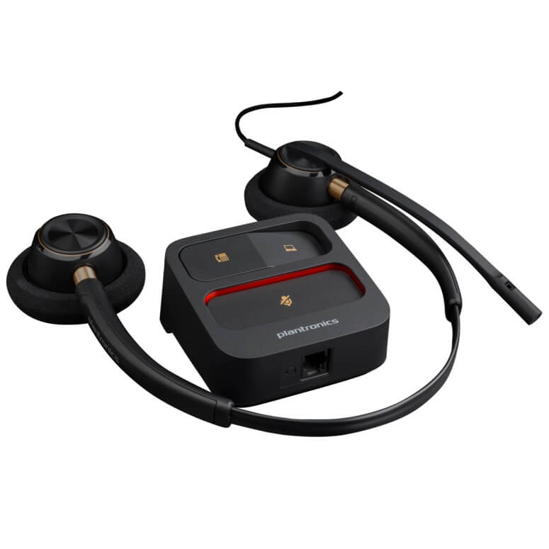 Poly EncorePro 520 Binaural Headset + Quick Disconnect (783P7AA) — front view