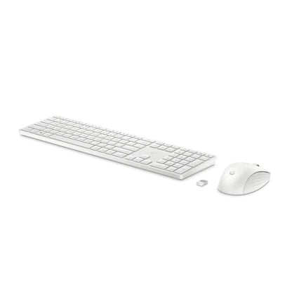 HP 655 Wireless White Keyboard & Mouse Combo (860P8AA) — front view
