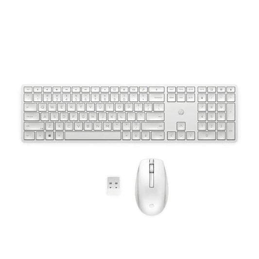 HP 655 Wireless White Keyboard & Mouse Combo (860P8AA) image 1
