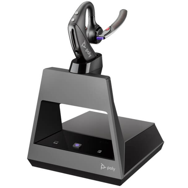 Poly Voyager 5200-M Office Headset + USB-C to Micro USB Cable (8H5Q3AA) — side view