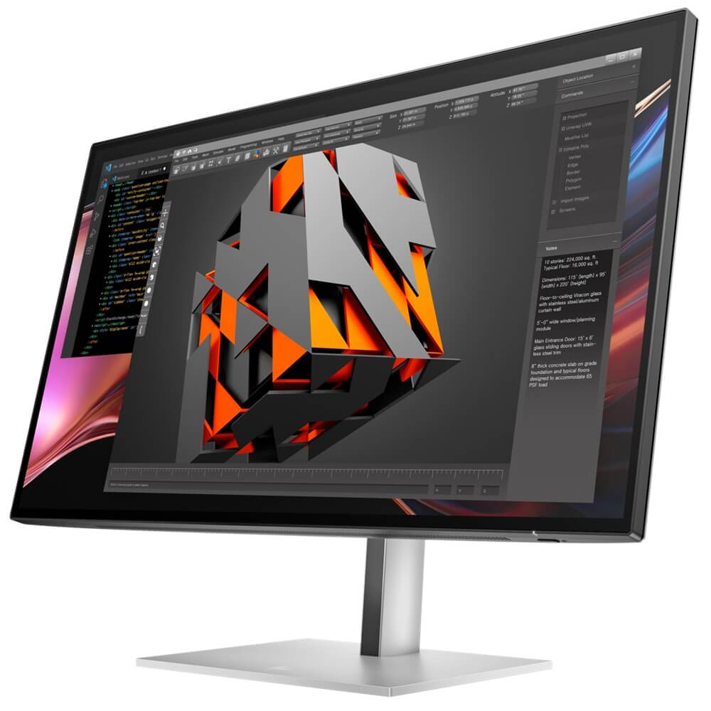HP Series 7 Pro 727pu 27″ QHD Thunderbolt 4 Monitor (8J9E6AA) — side view