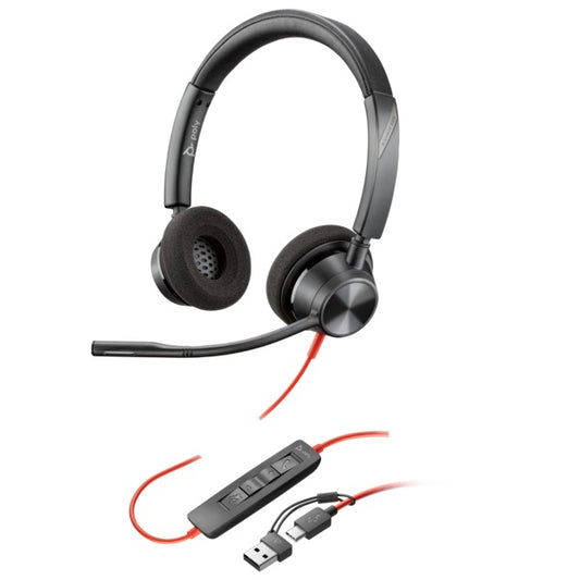 Poly Blackwire 3320 Stereo USB-C Headset + USB-C/A Adapter (8X219AA) image 1