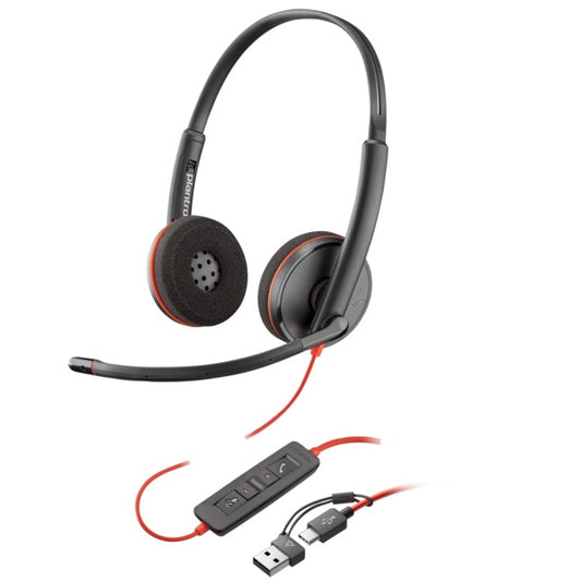 Poly Blackwire 3220 Stereo USB-C Headset +USB-C/A Adapter (8X228AA) image 1