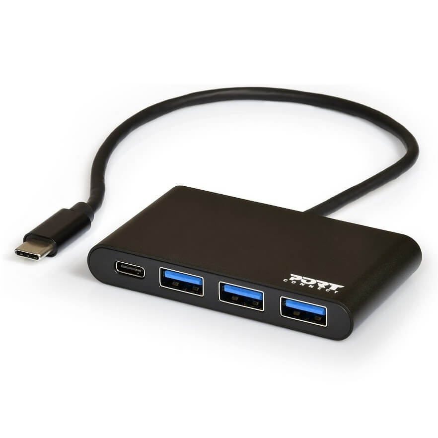 Port Designs USB Type-C To USB 3.0 + Type-C Hub — front view