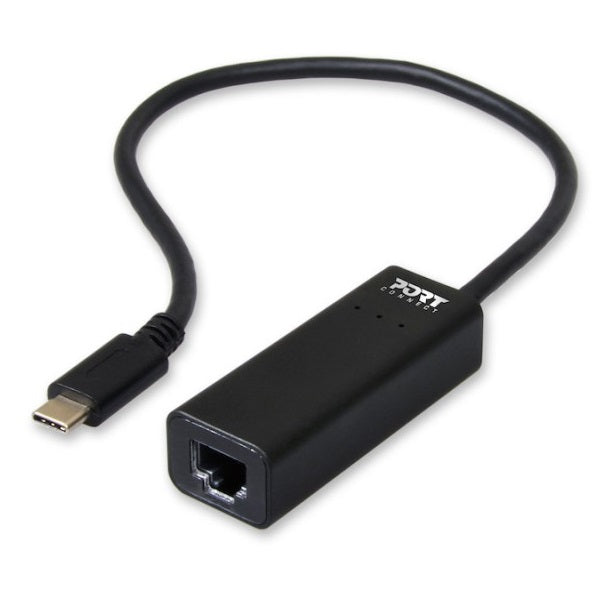 Port Connect USB-C to RJ-45 Converter (900126) — in use