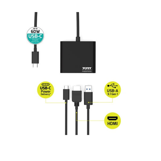 Port Connect 60W USB-C Mini Mobile Docking Station (900140) image 2