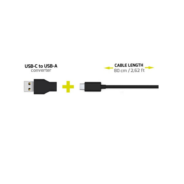 Port Connect Wired USB-C & USB-A Numeric Keypad (900801) — side view