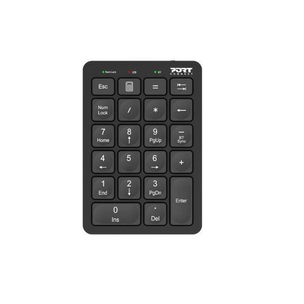 Port Connect Rechargeable Bluetooth Numeric Keypad (900802) — rear view