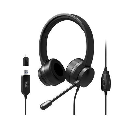 Port Connect USB Comfortable Stereo Office Headset with Microphone (901605) image 2