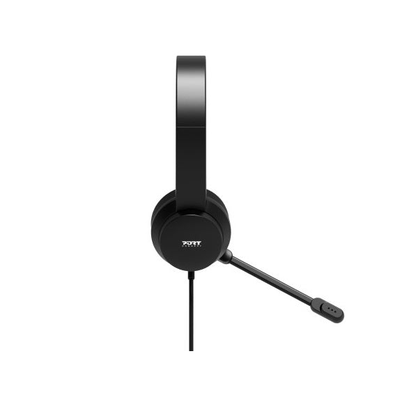 Port Connect USB Comfortable Stereo Office Headset with Microphone (901605) — side view
