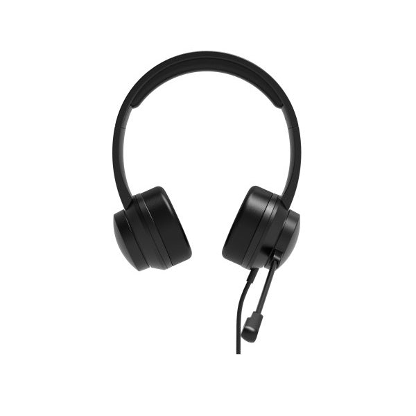 Port Connect USB Comfortable Stereo Office Headset with Microphone (901605) — in use