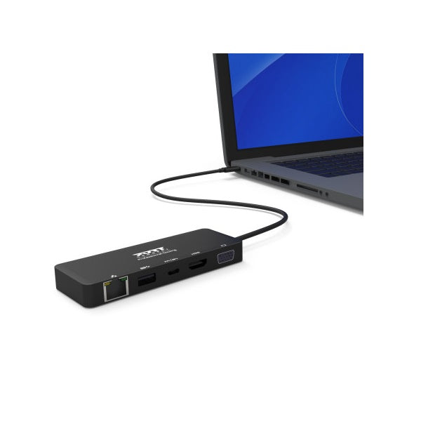 Port Connect 4K USB-C 85W Mobile Docking Station (901909) — side view